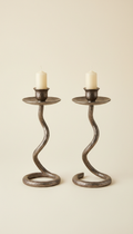 Forged Iron Candleholder Set Of Two