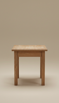 Weathered Pine Side Table with Shelf