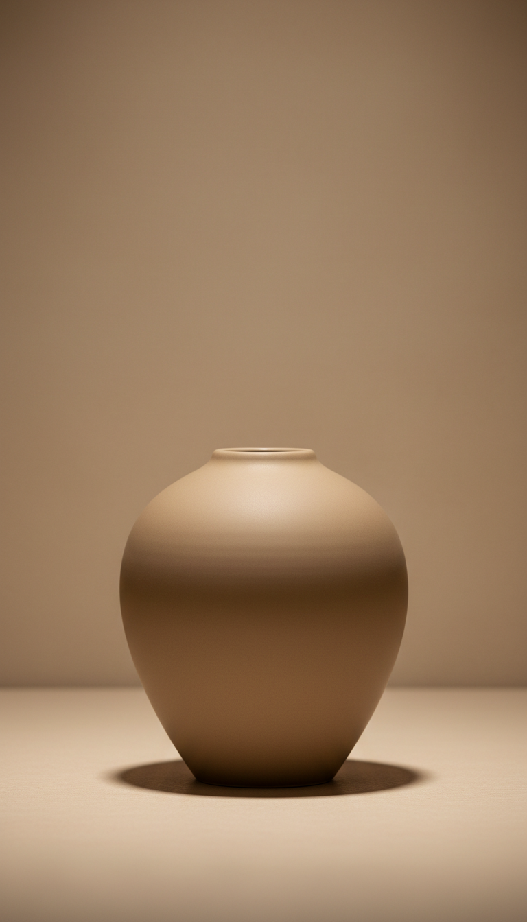 Matte Ceramic Vase in Warm Taupe