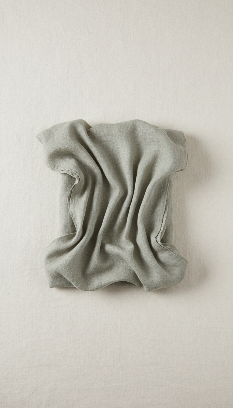 Linen Throw Blanket In Sage Mist