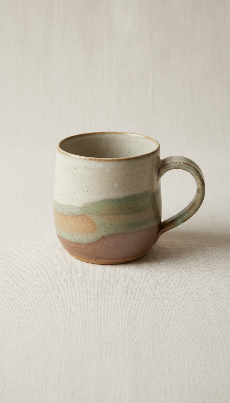 Hand-Thrown Stoneware Mug With Thumbrest