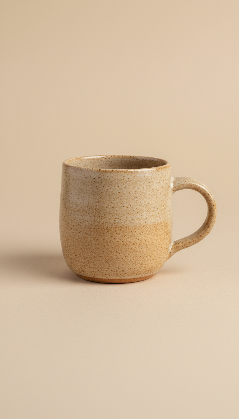 Hand-Thrown Ceramic Mug with Thumb Rest